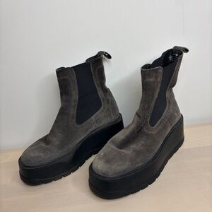 Free People Dark Gray Platform Ankle Boots